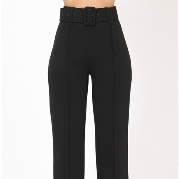 Black Dress Pants with Belt - Picture 2 of 14